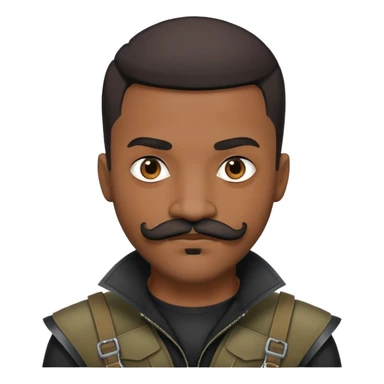 african-american web developer mustache mercenary black asymmetrical hacker sticker