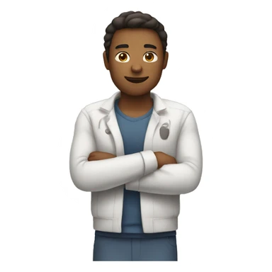 person with hands on chest sticker