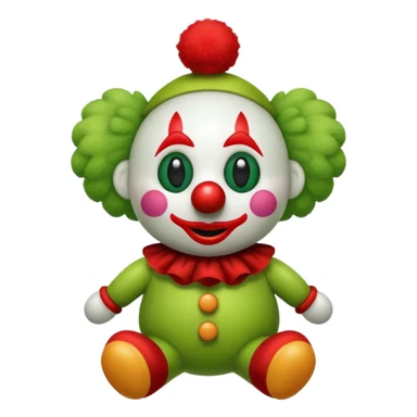 green plush toy clown small sticker