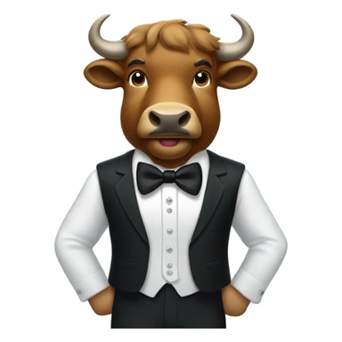 Buffalo in a tuxedo sticker