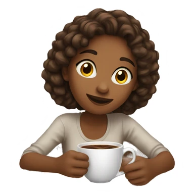 girl enjoying coffee indoors sticker