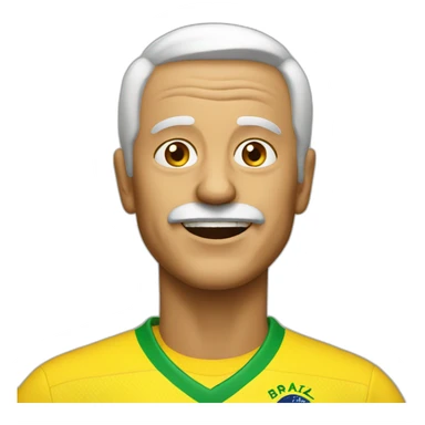 a old guy with a brazil shirt sticker