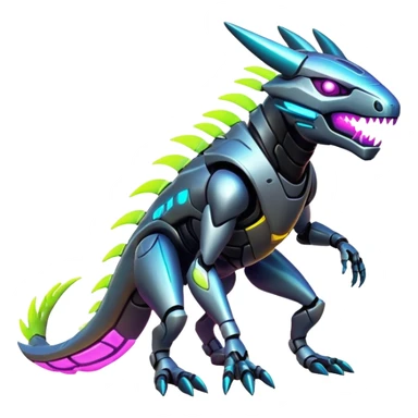  Glowing futuristic cyber-Protogen-Fakémon-Vernid-creature (full body) sticker