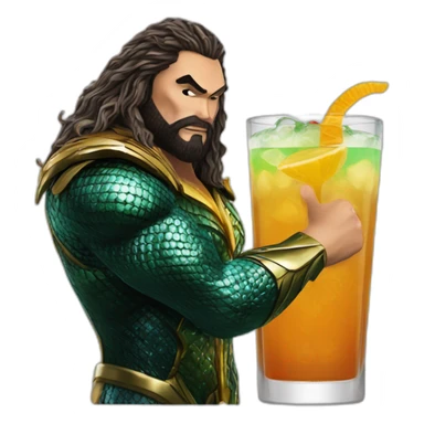 Aquaman Momoa drink cocktail sticker