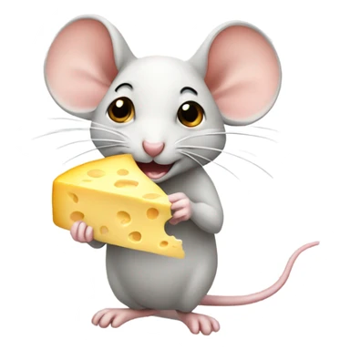 Mouse eating cheese sticker