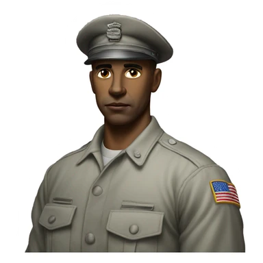 photorealistic serious us white soldier 1980s sticker