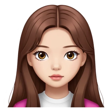 Jennie from BLACKPINK with long brown hair sticker