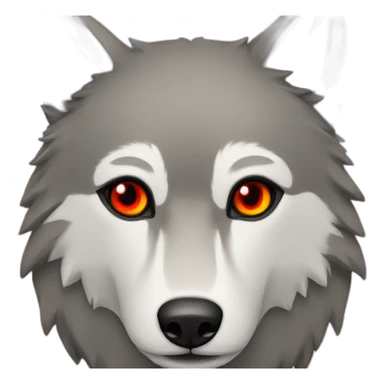Grey wolf red eyes  sticker