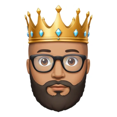 Bald lightskin king glasses beard crown sticker