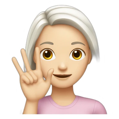 white girl showing three fingers on one hand sticker