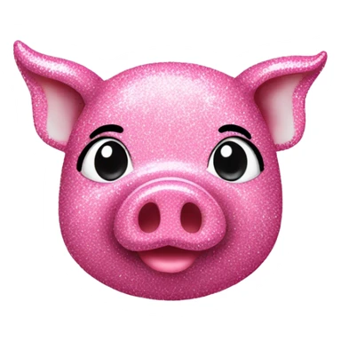 A pink glitter pig sticker