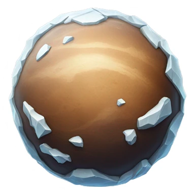 A planet, with rock and icy surface, mostly brown and white as colors sticker