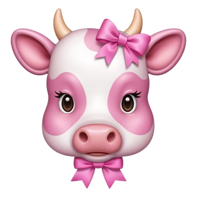 Pink cow with ribbon sticker
