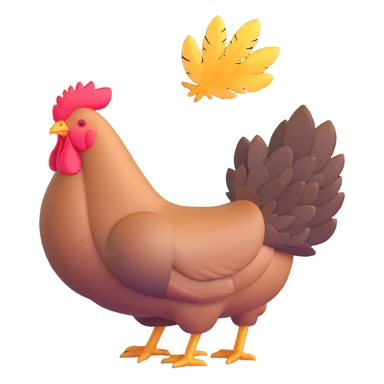 adorable hen with detailed feathers sticker
