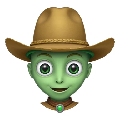 Alien with a cowboy hat sticker
