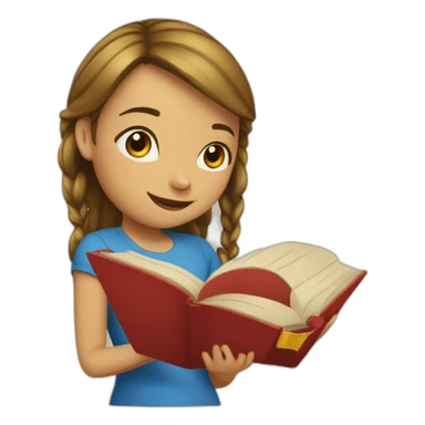 Fille sur un livre sticker