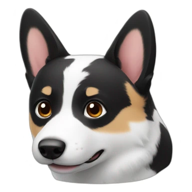 white corgi and black corgi sticker