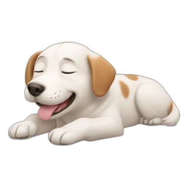 happy dog dreaming sticker