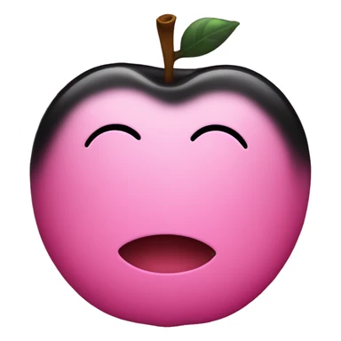 Pink and black apple sticker