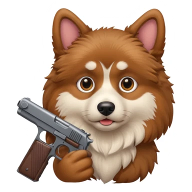 Dog with a gun sticker
