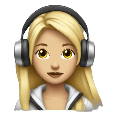 blondie in headphones  sticker