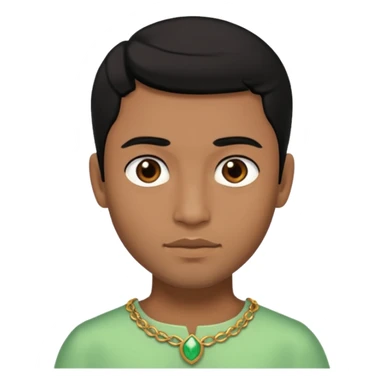 Brown prince with black hair and light green dress sticker