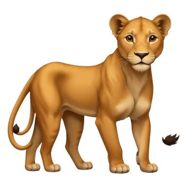 a lioness's silhouette with four legs sticker