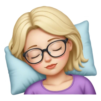 Sleeping girl with glasses sticker