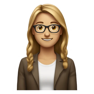 Eine 20 jährige mit braunen Haaren und einer Brille  sticker