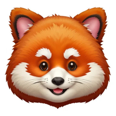 only the face of a red panda laughing emoji style sticker