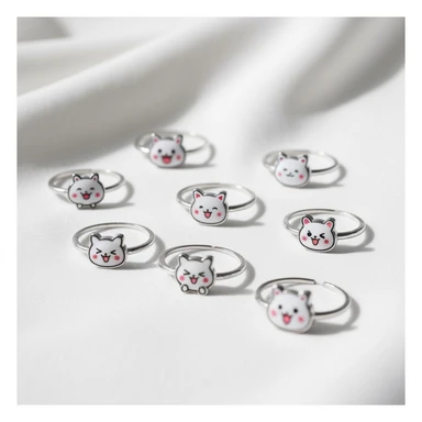 kpop friendship ring set, cute, expressive, minimal sticker