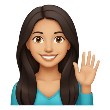 young latina woman with long dark hair smiling sticker