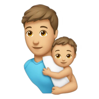 Un bébé sur les épaules de son père sticker