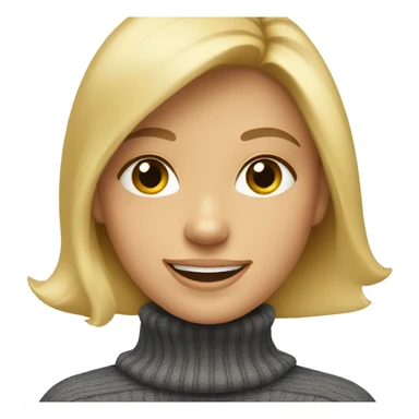 Blond happy girl in turtleneck sweater sticker