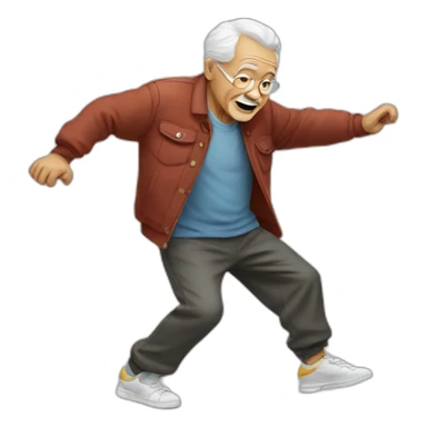 Old man dancing breakdance sticker