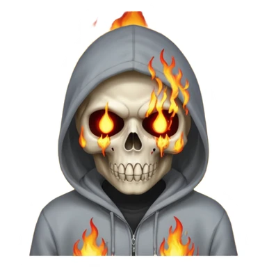 Bro I wanna skull with hoodie on the hoodie has to be on fire and I want matrix blood with the codes and weird numbers spilling out eyes and mouth sticker