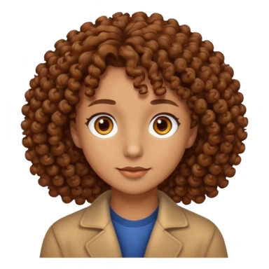 Nano con capelli ricci marroni, occhi marroni sticker