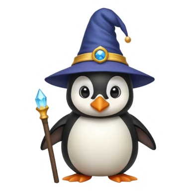 black Penguin Wizard sticker