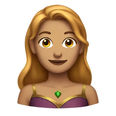Woman with golden brown hair with elf ears sticker