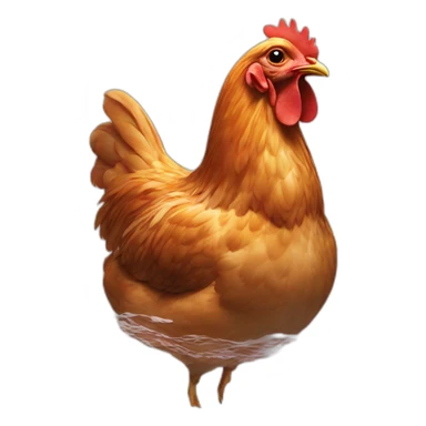 chicken + swimming sticker