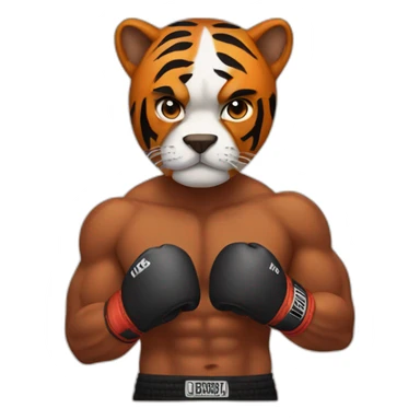 Boxer with tiger power  sticker