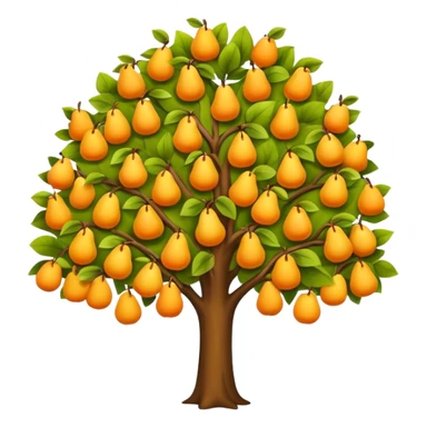 Pear Tree colorful,yaprakları sarı sticker