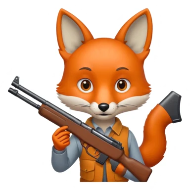 Renard avec un fusil sticker