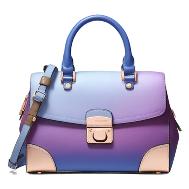 Realistic blue ,purple,and taupe  ombre with rose gold michael kors satchel purse. sticker