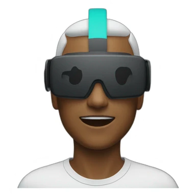 person wearing an Apple Vision Pro VR/AR headset sticker