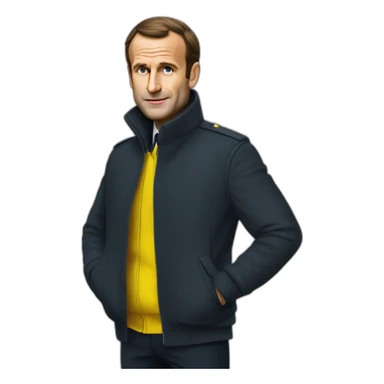 macron qui porte un gilet jaune sticker