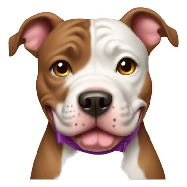 Pitbull Dog with a bow winking sticker