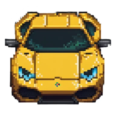 blocky Minecraft Lamborghini supercar sticker