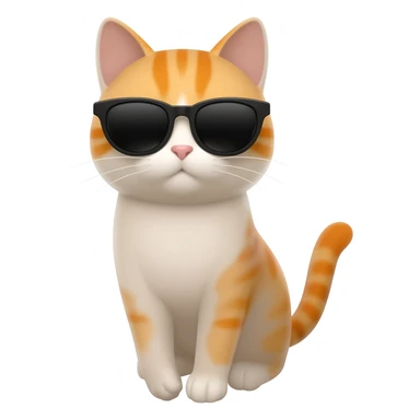 Cat wearing sunglasses sticker