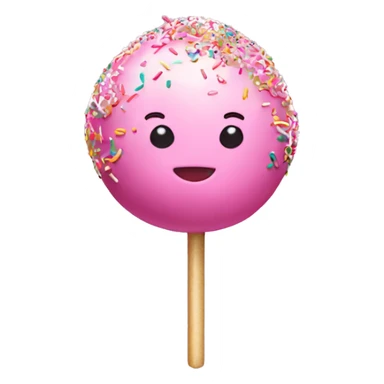 Pink cake pop with sprinkles sticker